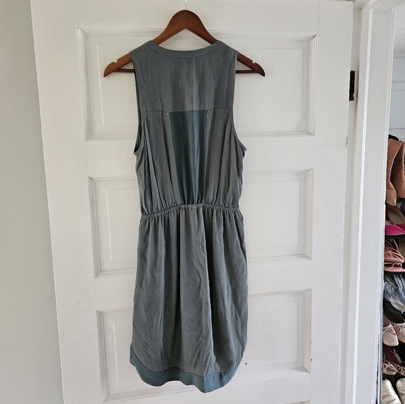 MAEVE teal summer dress with pleats, size small - Picture 3 of 6